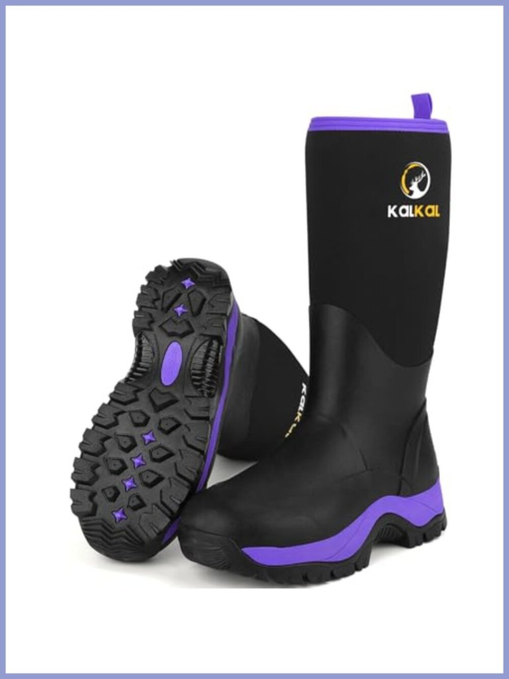 Kalkal Insulated Waterproof Rubber Boots 6mm Neoprene Tall Rain Boots